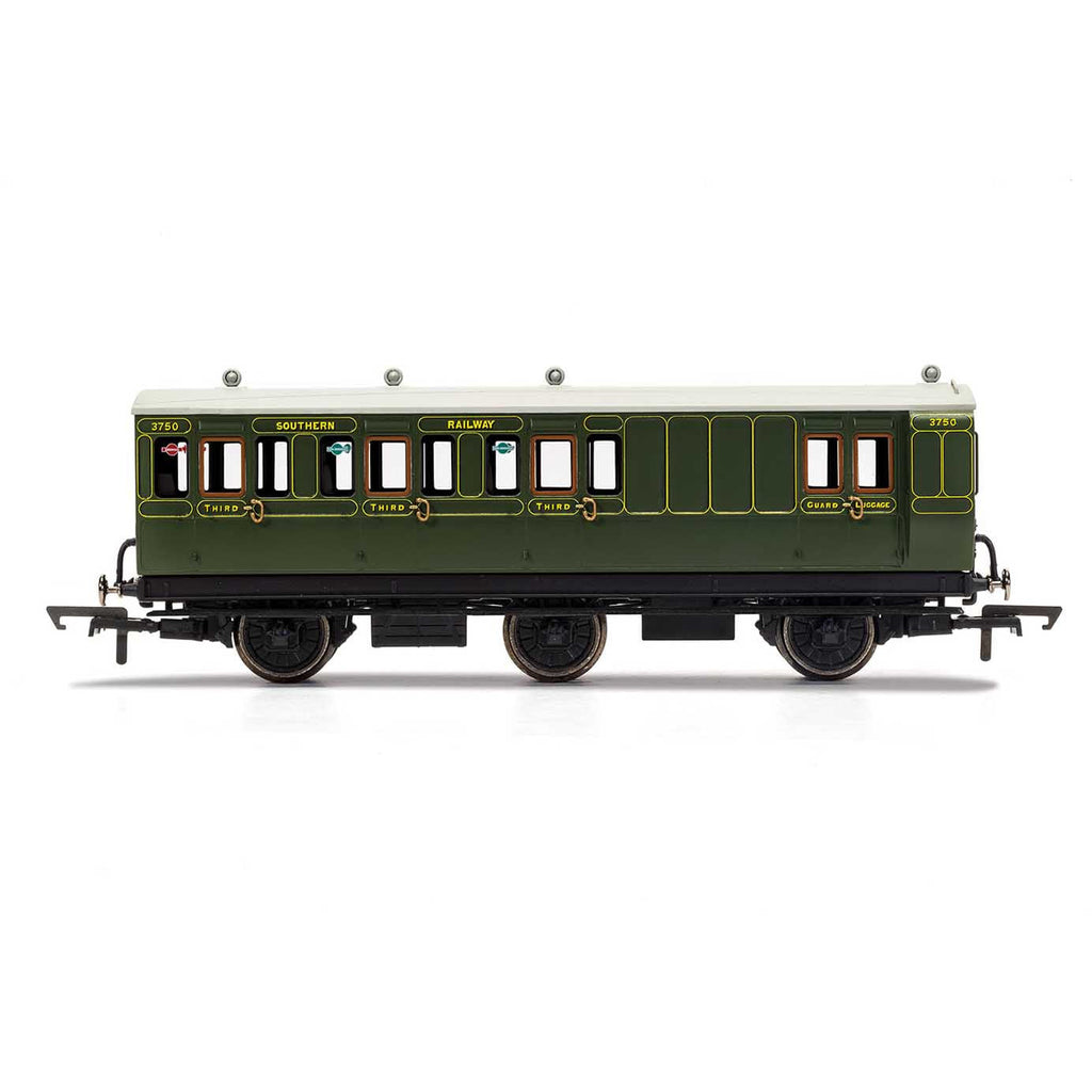 R40087 Hornby SR, 6 Wheel Coach, Brake 3rd Class, 3750 - Era 3