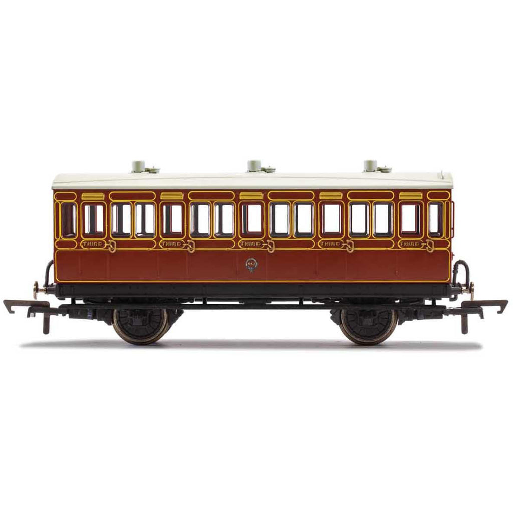 R40116 Hornby LB&SCR, 4 Wheel Coach, 3rd Class, Fitted Lights, 881 - Era 2