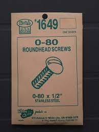 KADEE #1649 0-80 X 1/2" ROUND HEAD S/S SCREWS