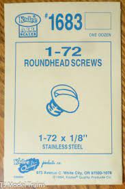 KADEE #1683 1-72 X 1/8" ROUNDHEAD S/S SCREWS