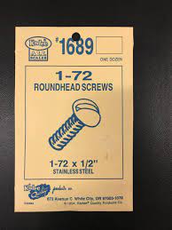 KADEE #1689 1-72 X 1/2" ROUNDHEAD S/S SCREWS