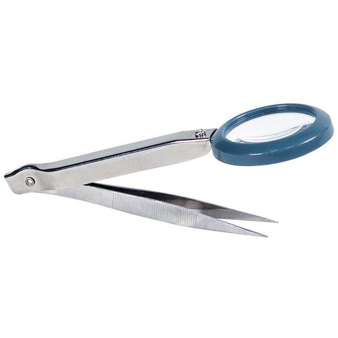 70040 Excel 4 1/2 Inch Magnifier With Tweezers