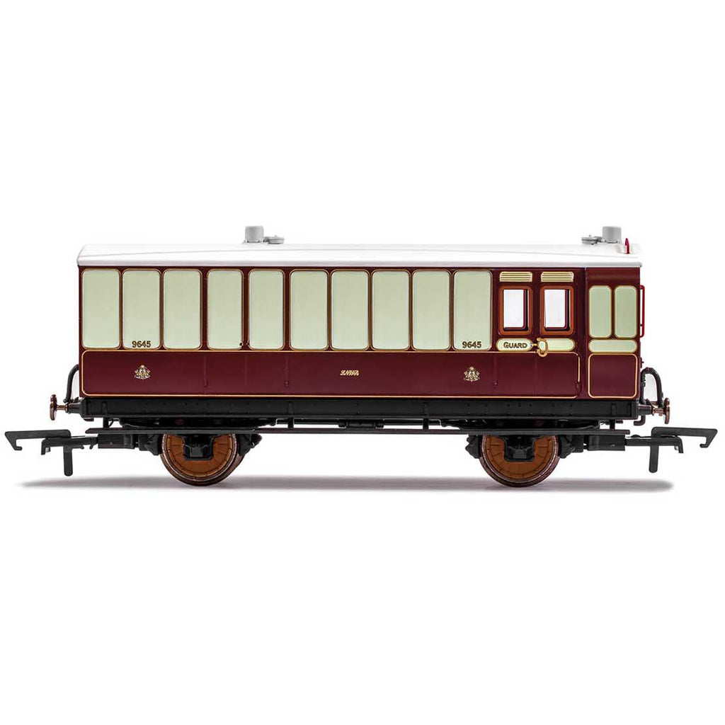 R40076 Hornby LNWR, 4 Wheel Coach, Passenger Brake, 9645 – Era 2