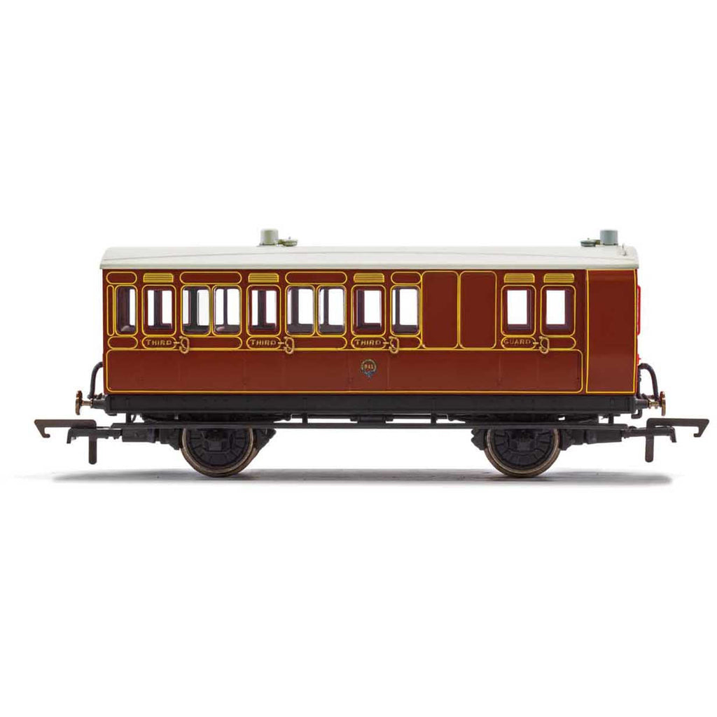 R40118 Hornby LB&SCR, 4 Wheel Coach, Brake 3rd Class, Fitted Lights, 941 - Era 2