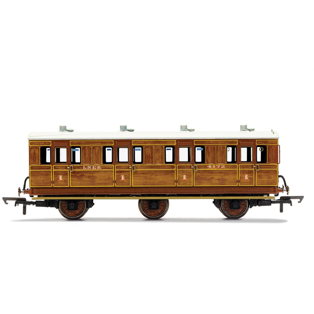 R40127 Hornby LNER, 6 Wheel Coach, 1st Class, Fitted Lights, 4172 - Era 3