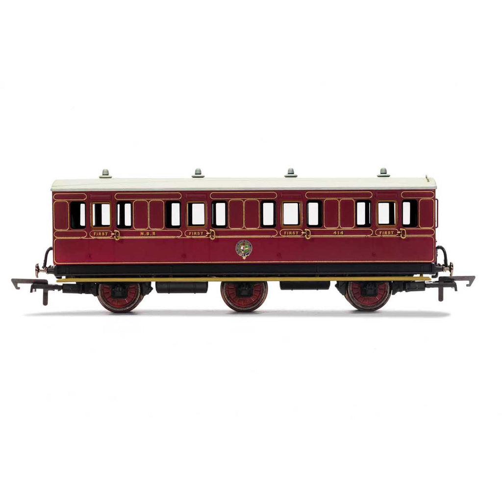 R40135 Hornby NBR, 6 Wheel Coach, 1st Class, Fitted Lights, 414 - Era 2